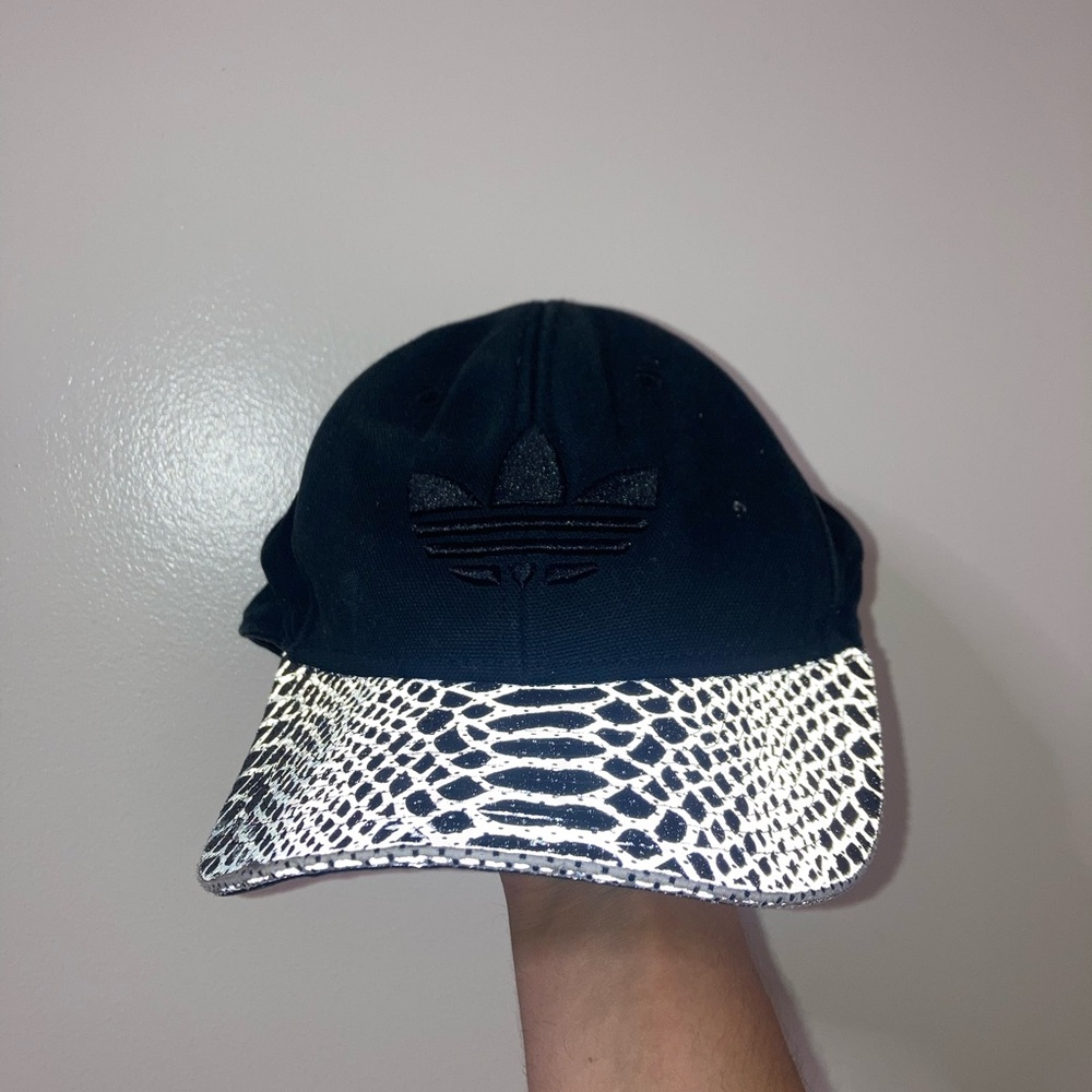 Adidas Black and White Cap with Reflective Snake Print - Picture 2 of 3